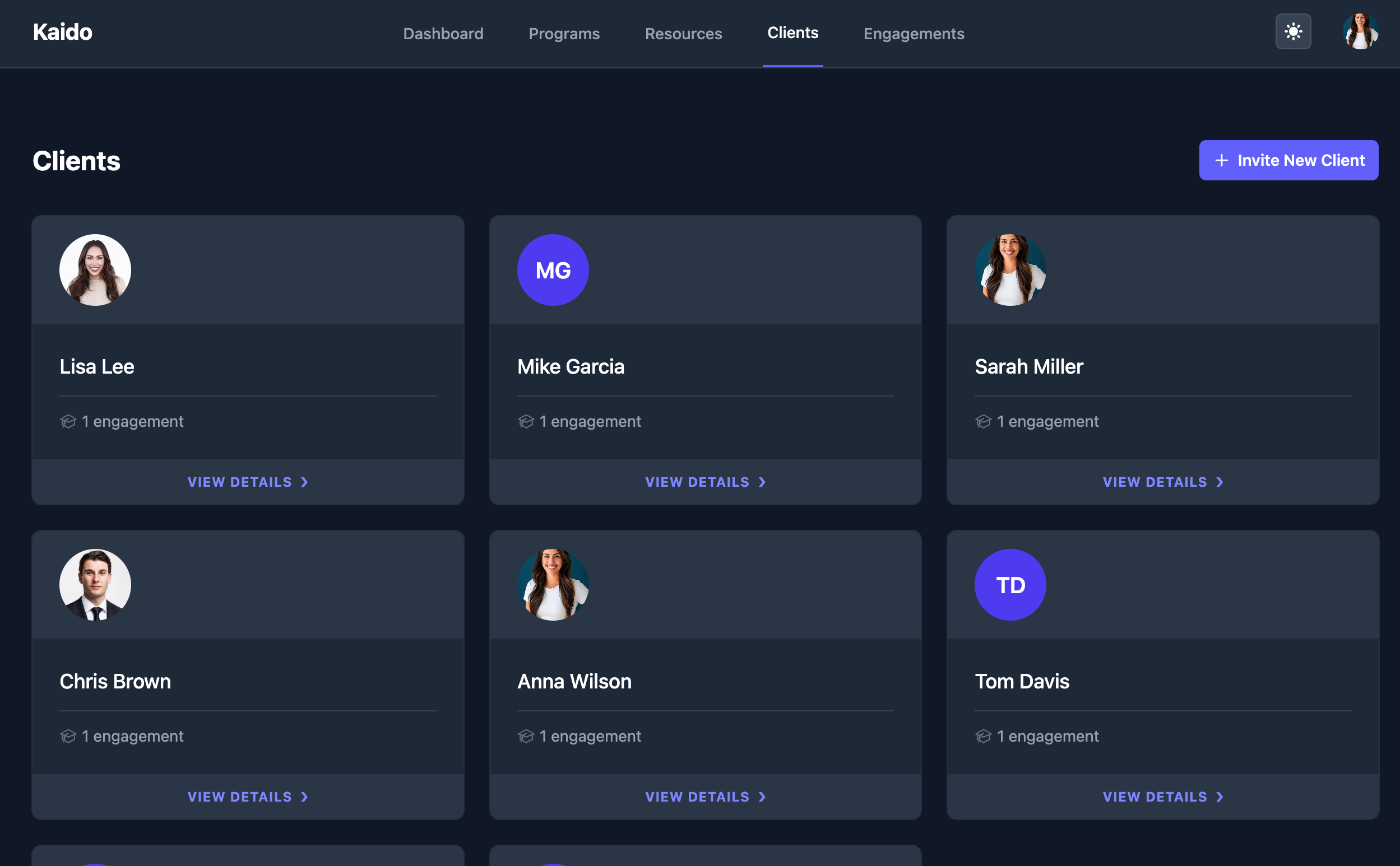 Screenshot of the Kaido platform